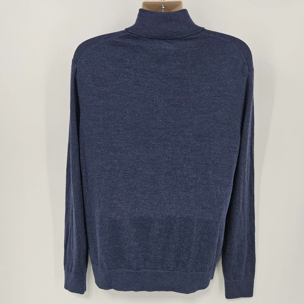Banana Republic Sweater Men XL Blue Italian Merino Wool Cabincore Cozy Preppy‎